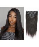 Lacer 10 Yaki Clip in Hair Extensions 120G 7 Pieces 10 Inch - Natural Black Remy Human Hair for Fashion Black Women with Relaxed Hair - Buy Online on GoSupps.com