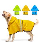 Dolitego Large Yellow Reflective Dog Raincoat with Hoodie - Waterproof Adjustable Dog Poncho for Dog Walking - Buy Online on GoSupps.com