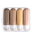 Essential Sphere Silicone Travel Bottles Set - 4x90ml BPA-Free Refillable with Transparent Bag - Perfect for Hand Luggage - Brown Tones - Buy Online on GoSupps.com