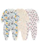 MAMIMAKA Baby Boys Footed Pajamas 0-3 Months - Cute 3D Dinosaur/Hedgehog Design - Love Mom & Dad - Soft and Cozy Sleepwear - Buy Online on GoSupps.com