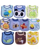 Yafane Baby Bibs Waterproof Soft 10pcs Baby Bibs Made of Cotton with Velcro Fastener for Baby Boys Toddlers Boy 10pc - Buy Online on GoSupps.com