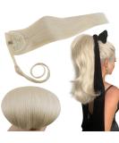 Runatur Real Hair Ponytail Extensions - Blonde 50cm 80g Straight Braid #60 - Premium Quality Human Hair - Buy Online on GoSupps.com