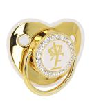 Rhinestone Night Pacifier with Chain Clip - Exquisite Golden Crown Letter Design for Infants - Buy Online on GoSupps.com