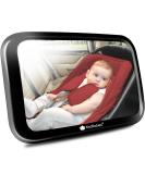 Baby Car Mirror - Wide Shatterproof Safety Infant Mirror for Rear Facing Car Seat - Sleek Black Design - Buy Online on GoSupps.com