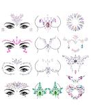 Duufin 12 Sets Rave Jewels - Mermaid Face Gems & Crystal Tears Temporary Tattoos for Festival Party - Buy Online on GoSupps.com
