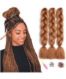 Showjarlly Kanecalon Hair Extensions - Red Brown Ombre Jumbo Braids 24 | 3 Pack Box Braid Kunsthaar - Buy Online on GoSupps.com