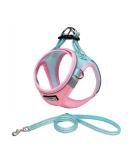 Doramio Dog Harness for Small Dogs - Reflective Breathable Step-In Design with Leash - Anti-Train Safety Harness for Cats & Dogs (L Pink/Blue) - Buy Online on GoSupps.com