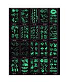 Glow In Dark Temporary Tattoo Stickers - 20 Sheets | Luminous Fluorescent Waterproof Body Art Transfers for Party, Festival & Club | Fun DIY Decoration Accessories - Buy Online on GoSupps.com