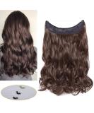 Silk-Co Adjustable Synthetic Hair Extensions with Rubber Band - Invisible Cord Corrugated 40cm Medium Brown for Women - Buy Online on GoSupps.com