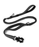 Joytale Tactical Dog Lead | Heavy Duty 1.2-1.8m Shock Absorbing Bungee Lead | 2 Handle Metal Carabiner | Car Seatbelt Strong No Pull Lead for Medium Large X-Large Dogs - Black - Buy Online on GoSupps.com