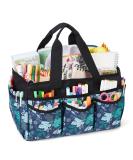 Craft Supply Storage Organizer - Green Floral Tote with Multiple Pockets | JOSIVIKY - Buy Online on GoSupps.com