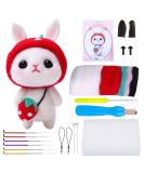BAGERLA 1 Set Animal Needle Felting Kit Wool Needle Felting Beginner Kits with Instructions and Needle Felting Basic Tools Needles Finger Cots Felting Foam Mat awl Key Chains and Packing Box Red - Buy Online on GoSupps.com