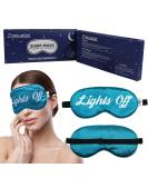 Adjustable Silk Sleep Mask for Women Men - Funny Blackout Night Blindfold in Aquamarine Blue - Ideal for Sleeping Aid, Travel, Naps - Blocks Light Effectively - Buy Online on GoSupps.com
