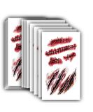 10pcs Realistic Fake Bloody Wound Stitch Scar Waterproof Temporary Tattoo Sticker Halloween Makeup Props - Buy Online on GoSupps.com