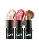 3PCS Contouring Stick Set - Highlighter, Bronzer, Blusher | Non-Greasy & Waterproof | Lightweight Face Contour | 90.00g Pack - Buy Online on GoSupps.com