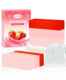 2 PCS Big Yoni Soap Bar - Organic Feminine Wash pH Balanced Strawberry Handmade Body Soap | 5.29oz Natural Deodorant for Women - Buy Online on GoSupps.com
