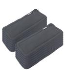 OsoCozy Bamboo Cloth Diaper Inserts 12 Pack 5 Layers Washable Soft Highly Absorbent Charcoal Size 2 - Fits Newborn to 35 lbs - Buy Online on GoSupps.com