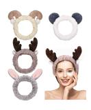 Chuangdi 4-Piece Animal Ear Spa Makeup Headband Set - Cute, Elastic Turban Hair Bands for Girls and Women - Perfect for Shower, Yoga, and Facial Treatments (Vivid Style) - Buy Online on GoSupps.com
