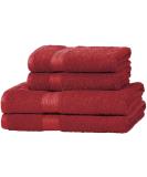 Buy Amazon Basics 4-Piece Red Fade-Resistant Towel Set - 100% Cotton Bath & Hand Towels (500g/m ) - Fast International Shipping - Buy Online on GoSupps.com