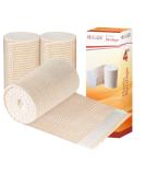 HEALQU Premium Elastic Bandage - Self-Closure Compression Wrap for Legs Knees Ankles Wrists Elbows Shoulders - 4 Inch by 5 Yards Box of 4 Rolls Athletic Stretchable Bandage Wrap 4 Box of 4 - Buy Online on GoSupps.com