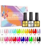 23pcs Glow in the Dark Gel Nail Polish Set with Base, Glossy & Matte Top Coat - Neon Mint, Red, White, Black DIY Gel Kit - Christmas Gift - Buy Online on GoSupps.com