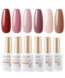 Buy Gellen Gel Nail Polish Set - 6 Colors Pink Nude - DIY Home Salon Manicure Kit for All Seasons - Buy Online on GoSupps.com