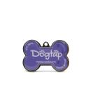 DogTap Solid Digital Dog Tag - NFC Chip & QR Code Waterproof PVC & Metal Robust Purple Bone 41.6x28.5x4.6mm - International Shipping - Buy Online on GoSupps.com