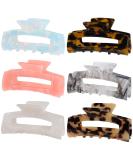 Multi-Color Hair Claw Clips Set - Tortoise Shell & Leopard Print Barrettes for Women & Girls (6 Pack) - Buy Online on GoSupps.com
