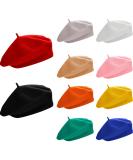 10 Pieces Artificial Wool Beret for Women, French Beret, Artist Hat, French Style Winter Warm Beret Cap Set for Ladies Girls Multicolored - Buy Online on GoSupps.com