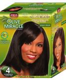 African Pride Olive Miracle Deep Conditioning No-Lye Relaxer - Regular Kit 4-Count | Gentle Hair Relaxer - Buy Online on GoSupps.com