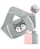 Mokani Wearable Soft Furry Hot Water Bottle with Waist Belt - Grey | Pain Relief for Shoulder, Neck, Hand, Waist, and Back - Buy Online on GoSupps.com