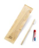 100 Set BIO CORN Disposable Bamboo Toothbrushes with 5g Toothpaste - Individually Wrapped for Travel, Guests, and Hotels - Buy Online on GoSupps.com