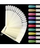 2 Sets Coffin Ballerina Fan Shape Nail Art Tips Display with Metal Split Ring Holder - NT082 (Natural) - Buy Online on GoSupps.com