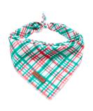 Lionet Paws Christmas Bandana for Dogs - Red & Green Checkered Headscarf Triangular Scarf for Small to Large Dogs (1-Pack) - Buy Online on GoSupps.com