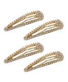 4PCS Rhinestone Snap Hair Clip Metal Snap Hair Clips Gold Snap Hair Clip Hair Clips with Rhinestone Shining Snap Hair Clip for Women 4Pcs-gold - Buy Online on GoSupps.com