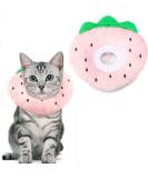 Crazy Bean Postoperative Protective Collar for Cats - Soft Adjustable & Safe Elizabethan Kitten Collar - Strawberry Design - Buy Online on GoSupps.com