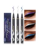 UCANBE 3PC Metallic Liquid Eyeliner Set - Blue, Purple, Silver Glitter Eye Liner Pen | Waterproof, Smudge Proof, Long Lasting Formula - Buy Online on GoSupps.com