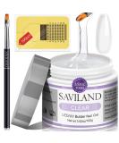 Saviland 3.5oz/100g Clear Builder Nail Gel Kit - Nail Extension Set with Nail Forms and Brush - Buy Online on GoSupps.com