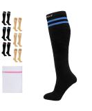 360 RELIEF - Flight Compression Socks Supports | Blood Circulation Travel Work S-M Black with 2 Blue lines - Buy Online on GoSupps.com