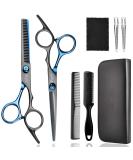 Professional Hairdresser Shears Set - Effilier Scissors for Hair Cutting | Fcysy Hair Cutting Scissors for Adults Kids & Dogs - Blue & Black Styles - Buy Online on GoSupps.com