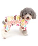 Zunea Donut Printed Dog Jumpsuit Pajama - Soft Cotton Romper for Pets - XL Four-Legged PJs for Dogs & Cats - Buy Online on GoSupps.com