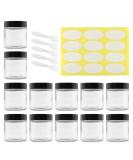 Clear Glass Jars 4oz (12-Pack) for Cosmetics & Food Storage | Includes Spatulas and Labels - Cornucopia - Buy Online on GoSupps.com