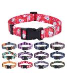 Mihqy Soft & Comfortable Nylon Dog Collar for Small & Medium Dogs | Red Flower Design | Adjustable 38-63 cm | Perfect for Puppies & Cats - Buy Online on GoSupps.com