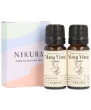 Nikura Ylang Ylang (Complete) Essential Oil - 20ml (2 x 10ml) | 100% Pure Natural Oil for Diffuser Aromatherapy | Stress Relief, Mood Boost, Skincare, Sleep | Vegan - Buy Online on GoSupps.com