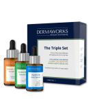 DERMAWORKS Skin Care Set | Vitamin C Retinol & Hyaluronic Acid Serums for Anti-Aging Brightening & Dark Spot Correction - Best Acne Treatment Face Serum - Buy Online on GoSupps.com