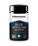 Terrasoul Superfoods Organic Blue Spirulina Powder - 1 Oz (28g) | Miron Glass Jar | Superfood Booster - Buy Online on GoSupps.com