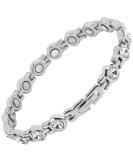 MagnetRX Women's Magnetic Therapy Bracelet for Arthritis & Carpal Tunnel Pain Relief - Adjustable Silver Crystal Bracelet with Sizing Tool - Buy Online on GoSupps.com