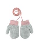 Kids Toddlers Thermal Gloves Mittens | Winter Warm Knitted Gloves with String | Fleece Lined | Anti-Lost String | Boys Girls Age 1-4 | Grey - Buy Online on GoSupps.com