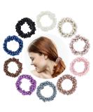 Dizila 10 Pack Stretchy Glitter Hair Scrunchies - Sparkly Pearl & Beaded Hair Ties for Women & Girls - Buy Online on GoSupps.com