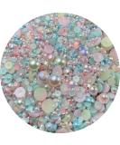 60g Resin Rhinestones & Pearls Mix, AB Color Half Pearl Flatback Rhinestones - 3mm to 10mm, for Crafts, Nail Art & Face, Light Pink Blue Series - Buy Online on GoSupps.com